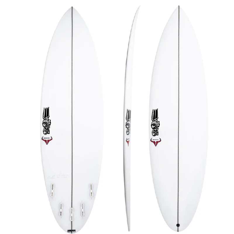 Soft-top surfboards for easy learning-JS RAGING BULL PU 6'1" 34.2L FUTURES