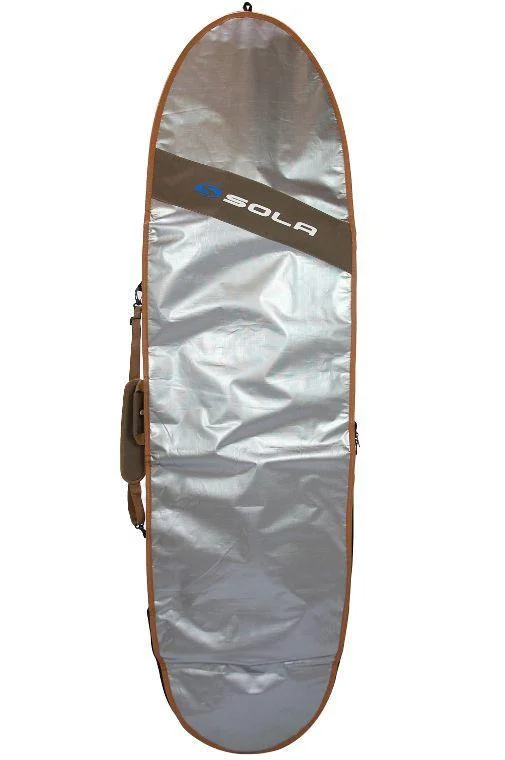 Sola 7'6" Mini Mal 6mm Board Bag Khaki Silver