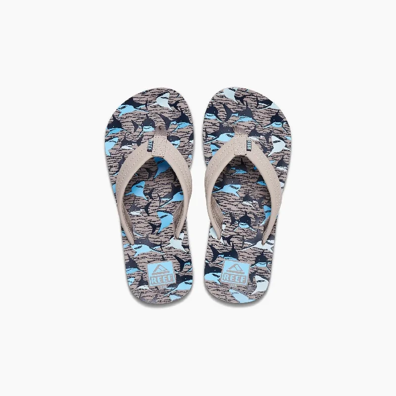 trendy sandals for women-Reef Kids Sandals Kids Ahi Tan Sharks