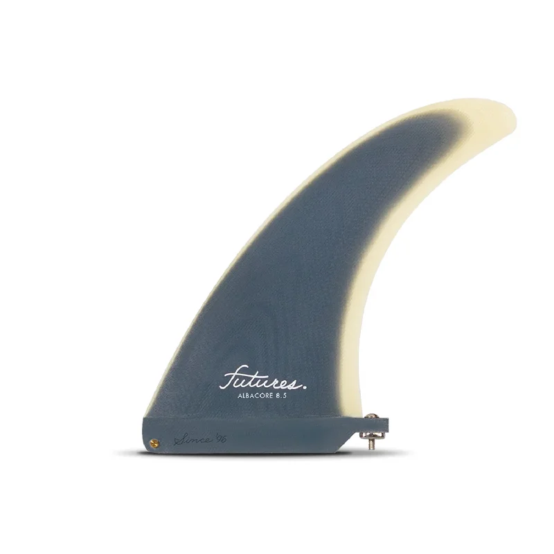 Surfboard rail guards for minimizing damage-FUTURES ALBACORE FLEX 8.5" FIBREGLASS - INDIGO/SAND