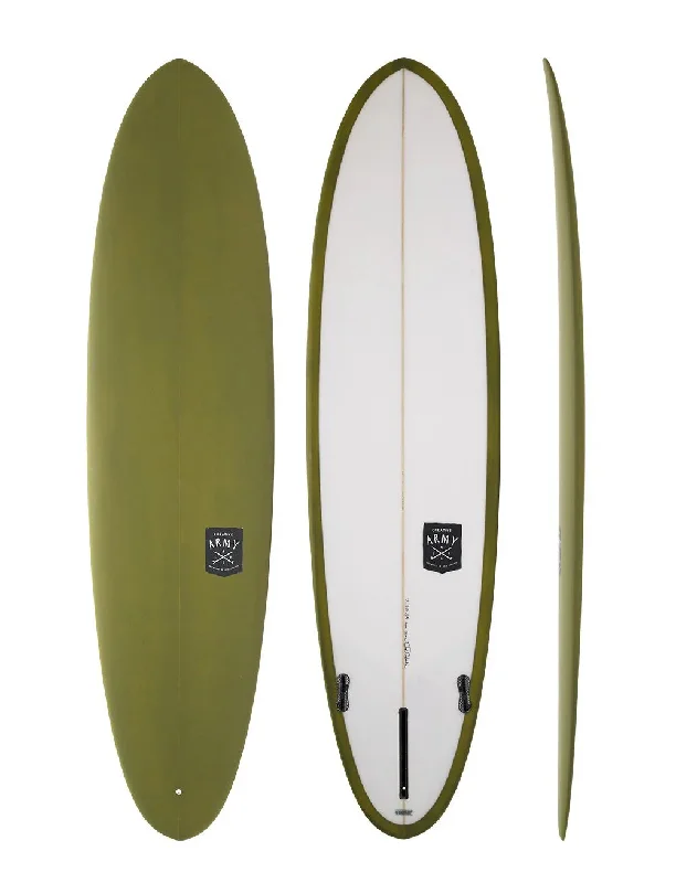 Soft-top surfboards for kids and beginners-Creative Army 8'1" Huevo PU Khaki Tint