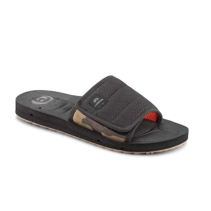 soft sole sandals for men-Cobian Mens Sandals Hobgood Draino Slide