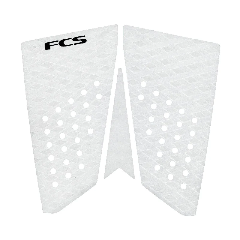 Surf pad with multiple pieces for custom setup-  FCS T-3 Fish Traction Pad-White