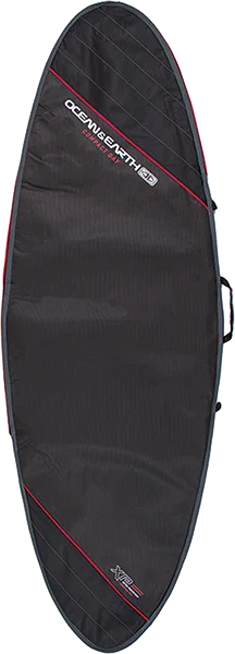 High-quality surfboard leash with tangle-free design-Ocean and Earth Compact Day Fish Cover 6'4" Black/Red