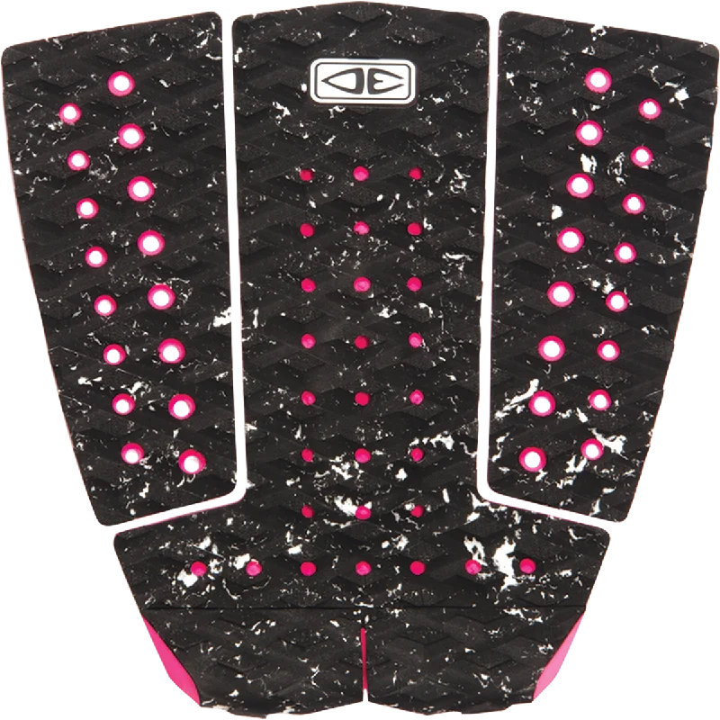 Flexible and durable surf pad for various conditions-  O&E Ocean & Earth Tyler Wright Signature 3pc Tail Pad Black/Pink