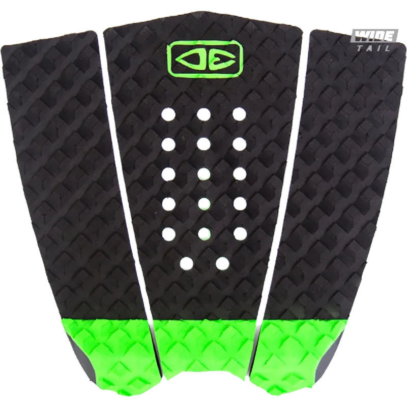 Surf pad for better balance and stability-  O&E Ocean & Earth Simple Jack Hybrid Wide Tail Pad Black/Lime